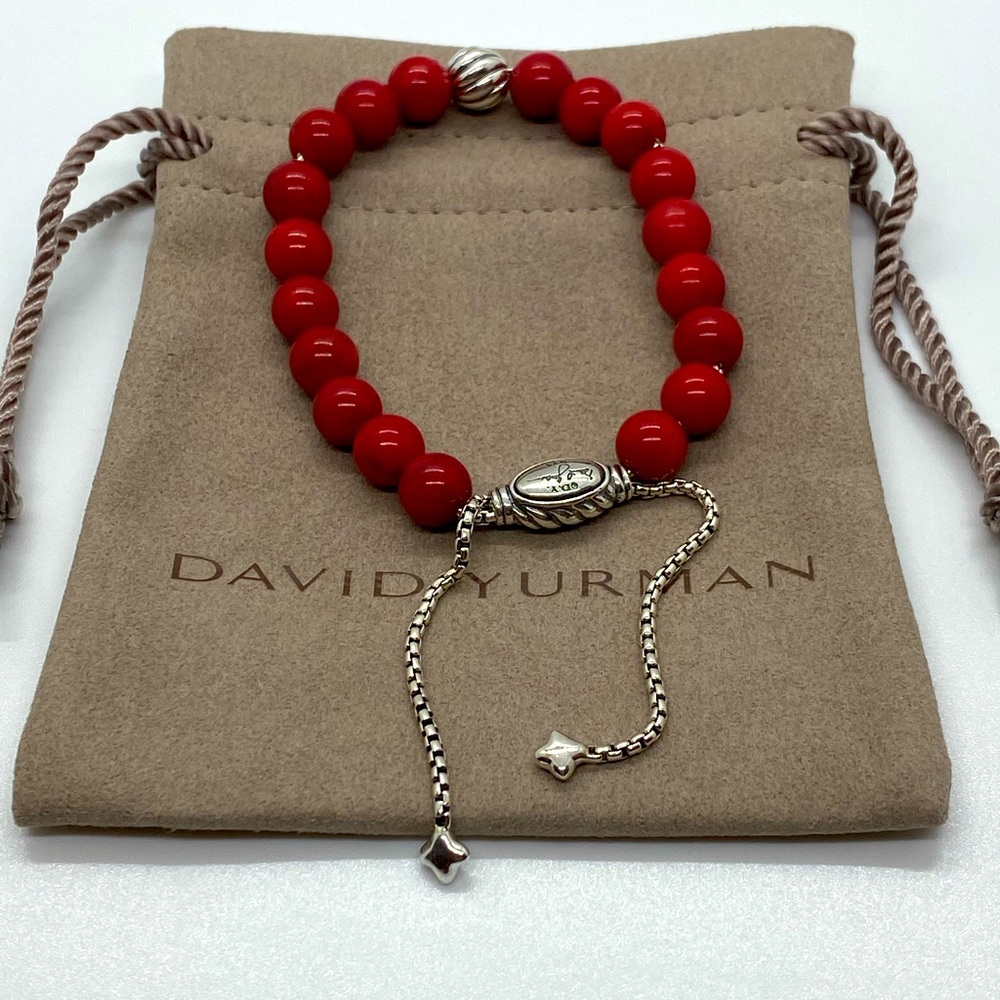 DAVID YURMAN Women's 8mm Coral Spiritual Beads Bracelet with Wave - Picture 5 of 6